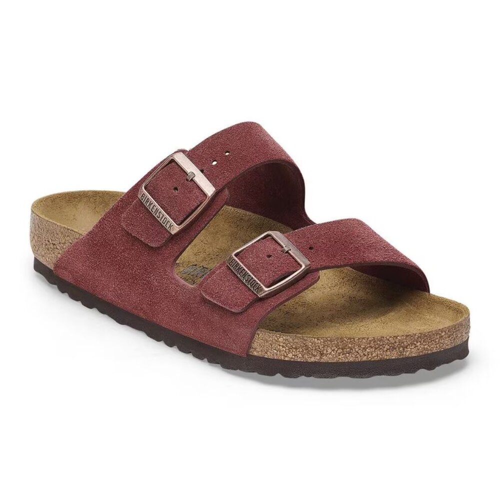 Birkenstock Burgundy Suede Sandals